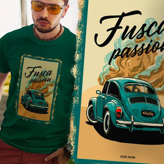 T-SHIRT MARY JANE OLD CARS FUSCA