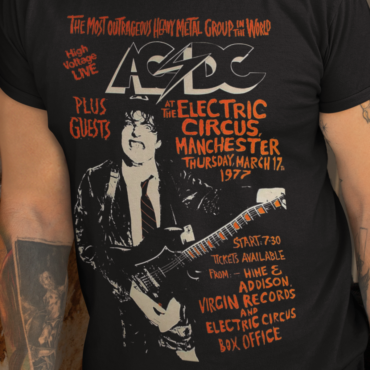 Nome do produto: T-SHIRT PLUS SIZE ACDC POSTER 1977