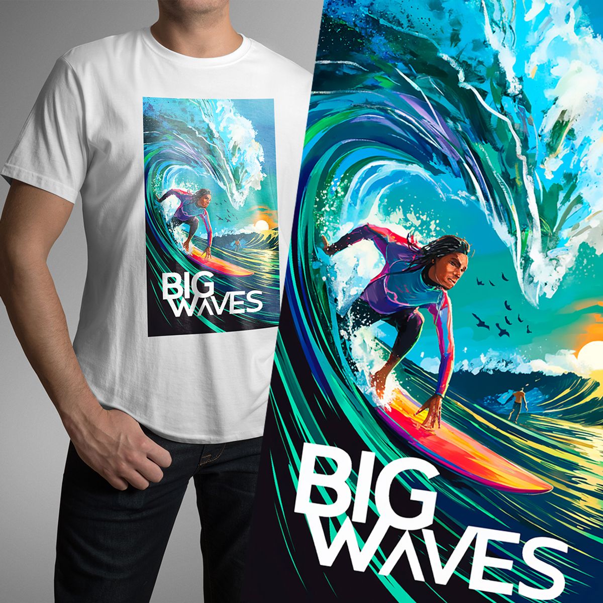 Nome do produto: T-SHIRT BIG WAVES ONE