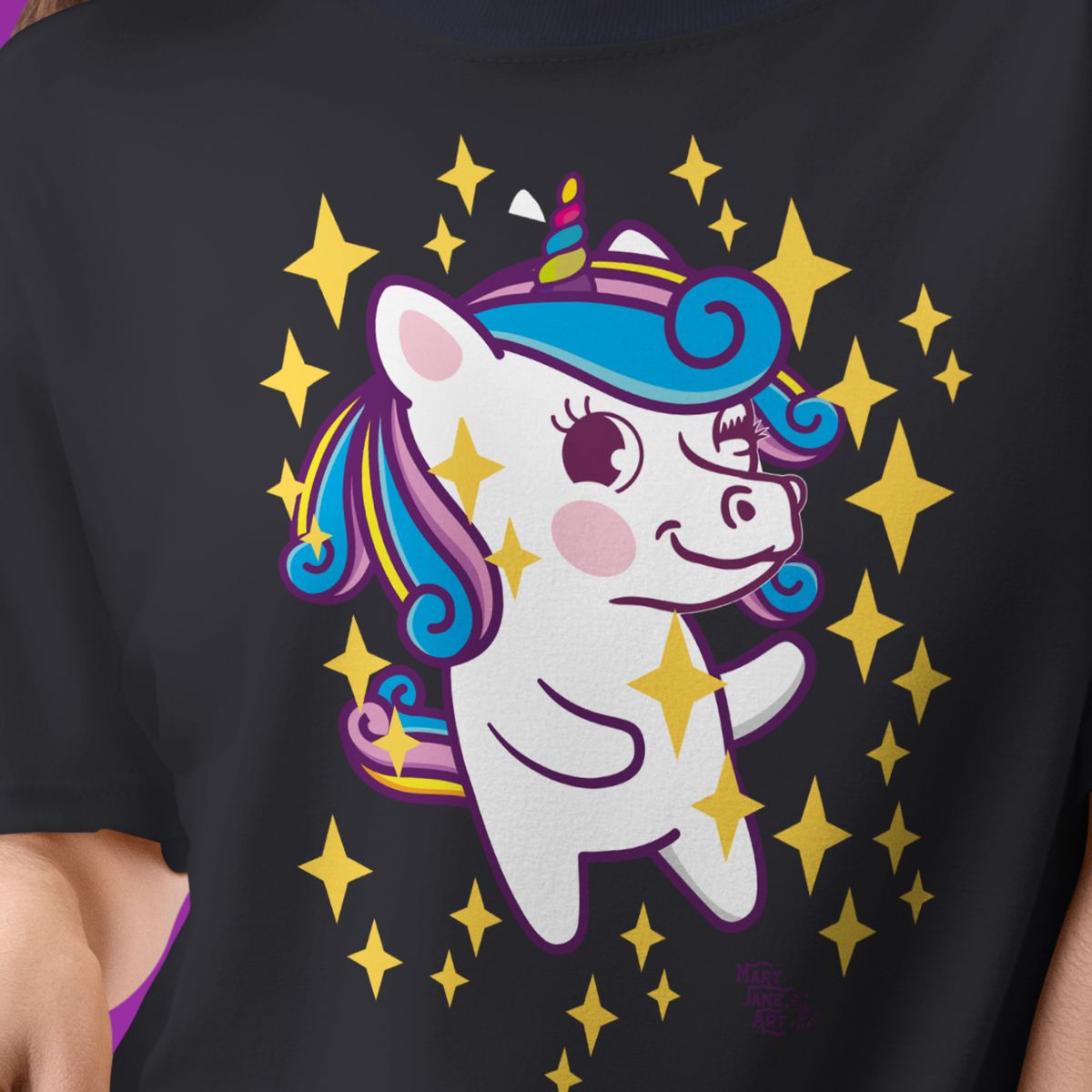 Nome do produto: Tshirt Baby Long Unicornio Glamour