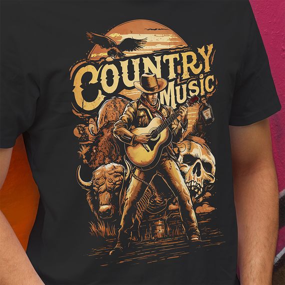T-SHIRT PIMA COUNTRY MUSIC OURO