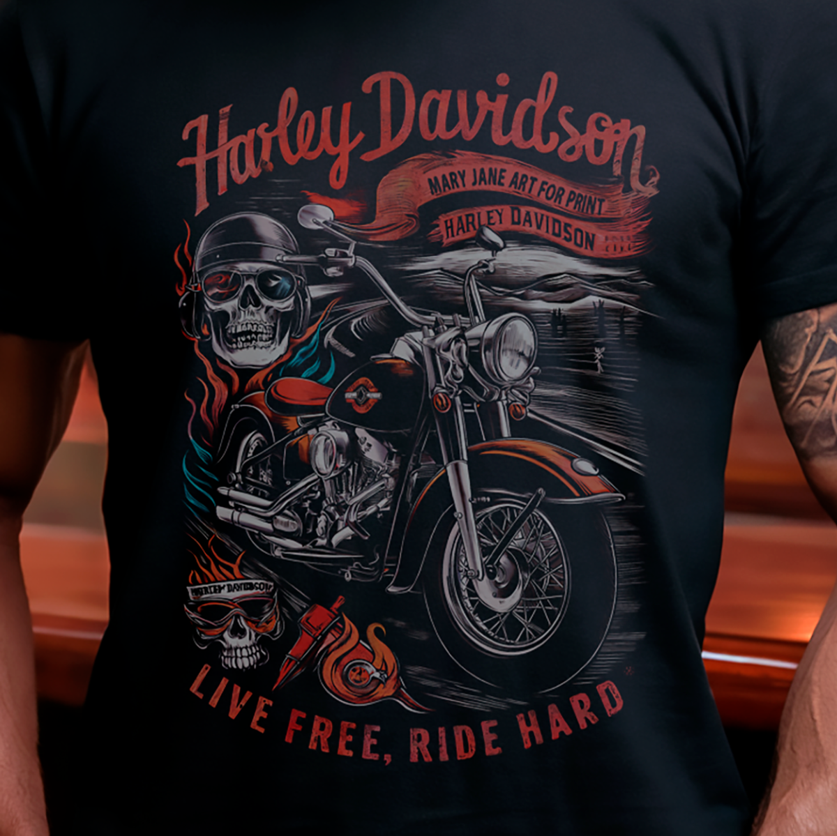 Nome do produto: T-SHIRT PRIME LIVE FREE, RIDE HARD