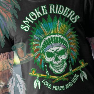 Tshirt Smoke Riders Color green