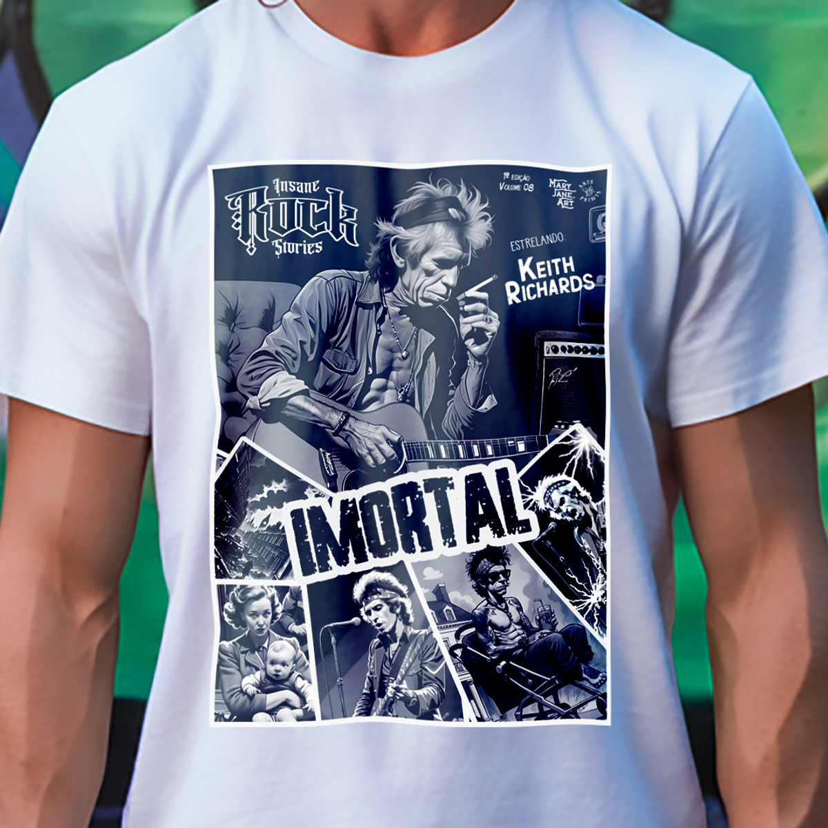 Nome do produto: T-SHIRT INSANE ROCK STORIES - KEITH RICHARDS