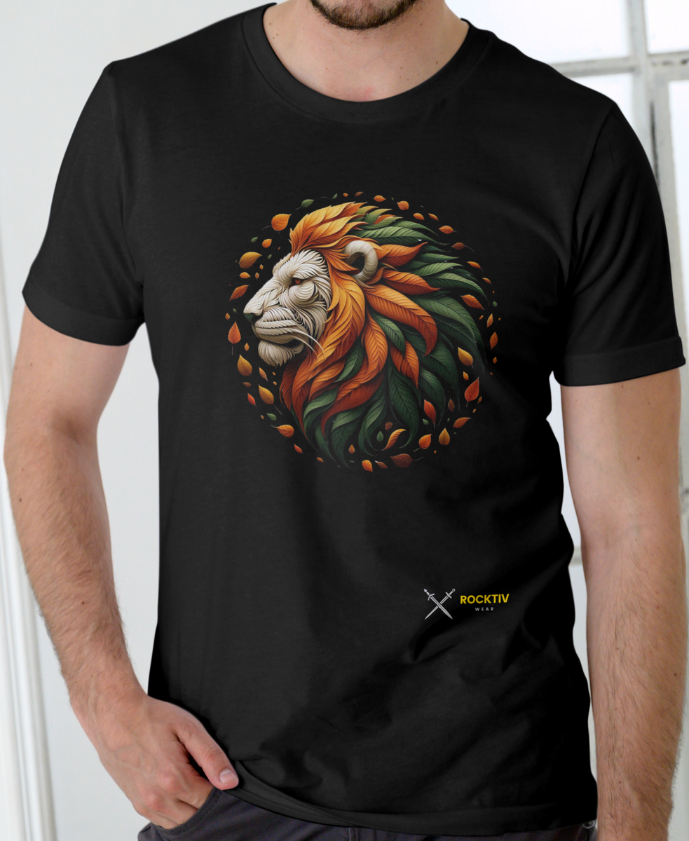 Nome do produto: Camiseta - Leão de folhas - Perfil