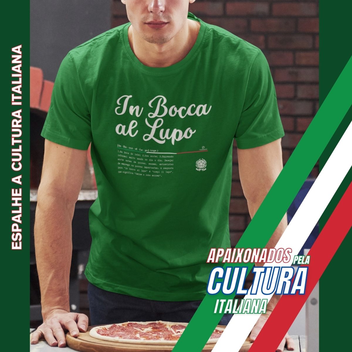 Nome do produto: Camiseta Italia In Bocca al Lupo