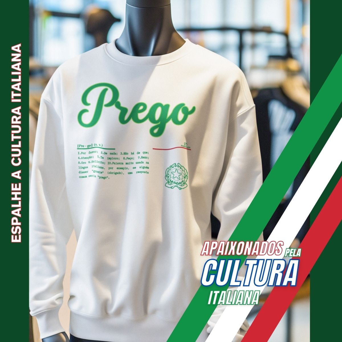 Nome do produto: Moletom Italiano Prego