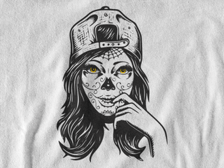 Nome do produtoCamiseta Dizbocado Corte BabyLook - Caveira mexicana cap