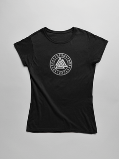 Nome do produtoCamiseta Dizbocado Corte BabyLook - Valknut Nórdico