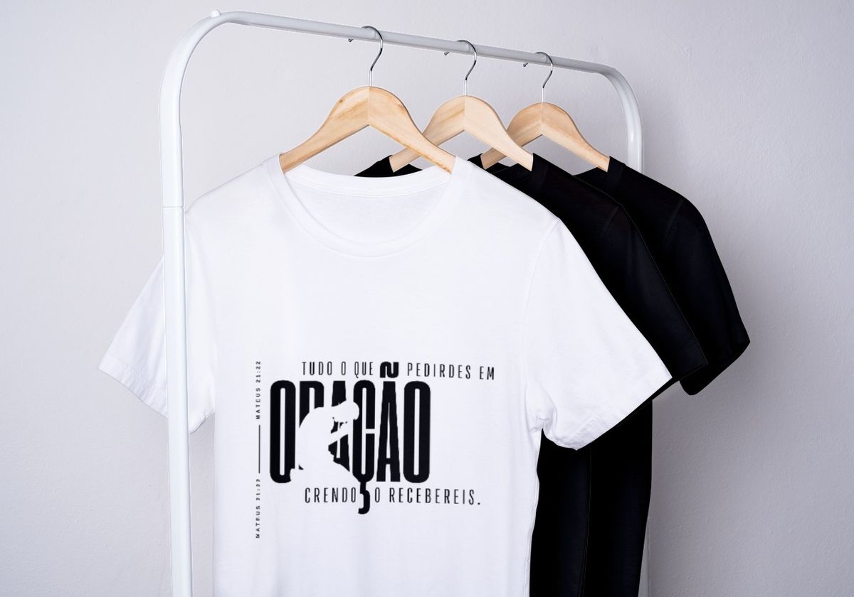 Nome do produto: Camisa Masculina - Oração Branca