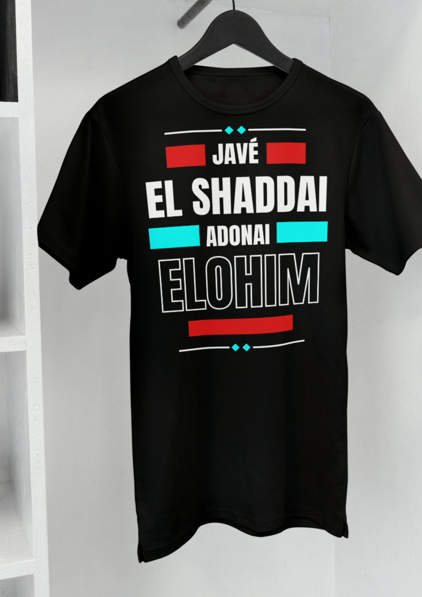 Nome do produto: Camisa Masculina - Javé El Shaddai Adonai Elohim