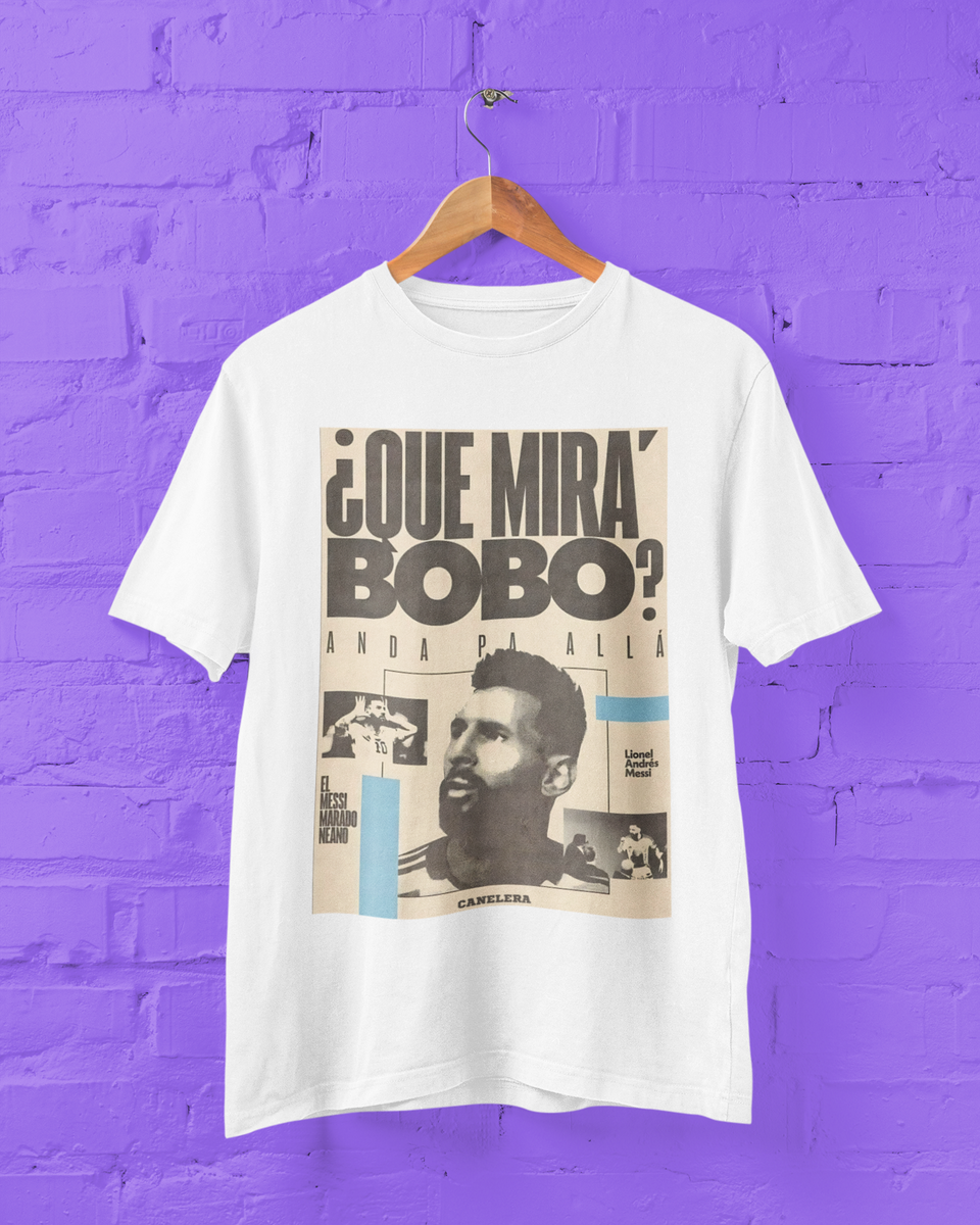 Nome do produto: Camiseta Que Mira Bobo - Messi