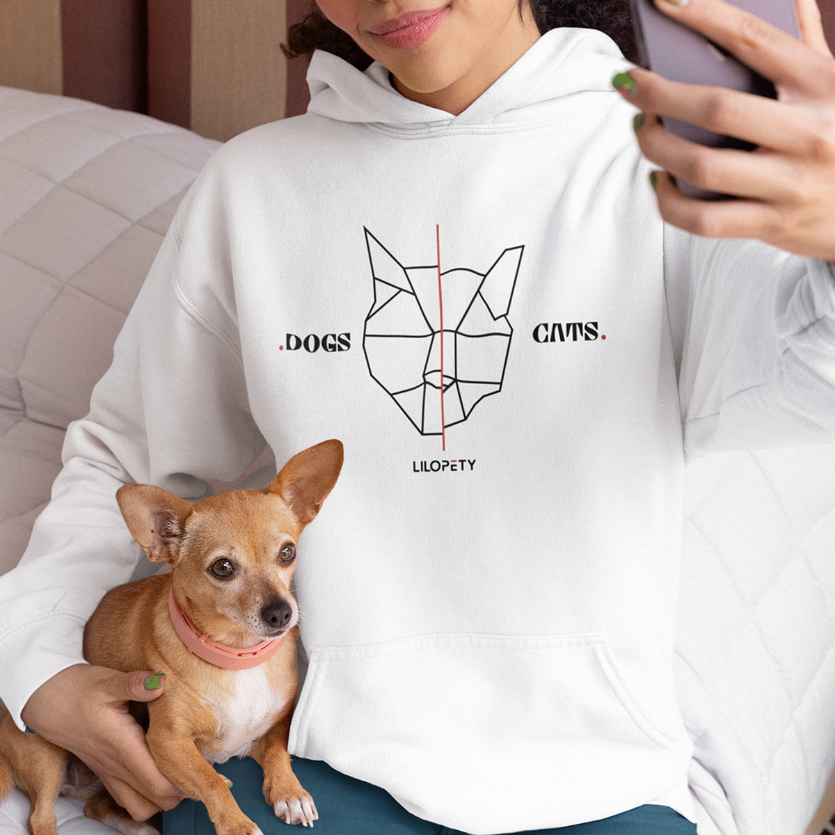 Nome do produto: LP DOGS CATS Hoodie Branco