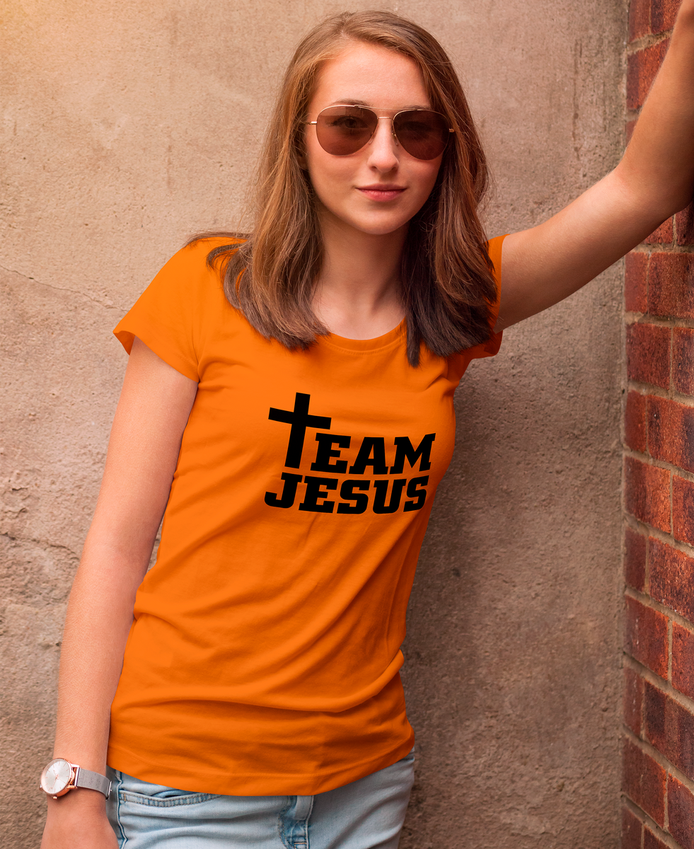 Nome do produto: T-Shirt Baby Long Classic Feminina - TEAM JESUS 