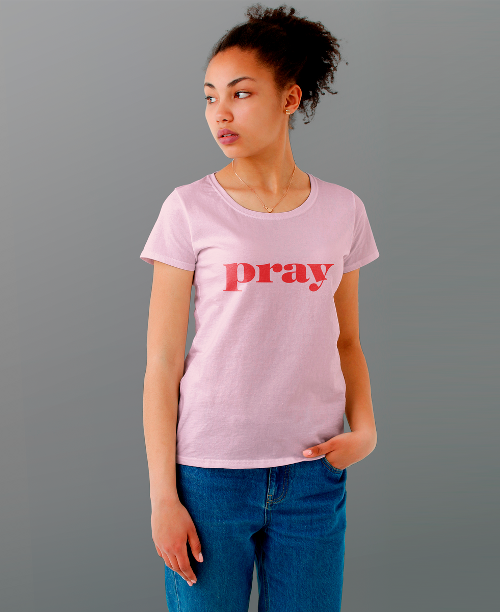 Nome do produto: T-Shirt Baby Long Classic Feminina - PRAY