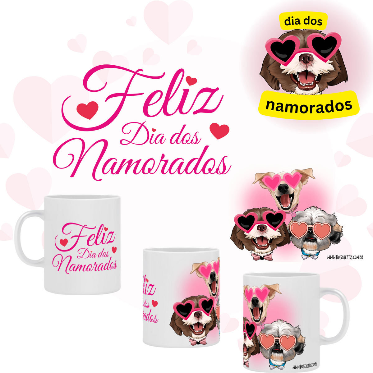 Nome do produto: Caneca - Feliz Dia dos Namorados