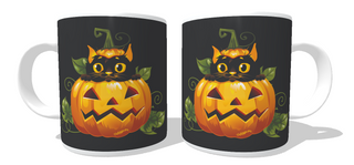 Nome do produtoCaneca Gato Preto Halloween