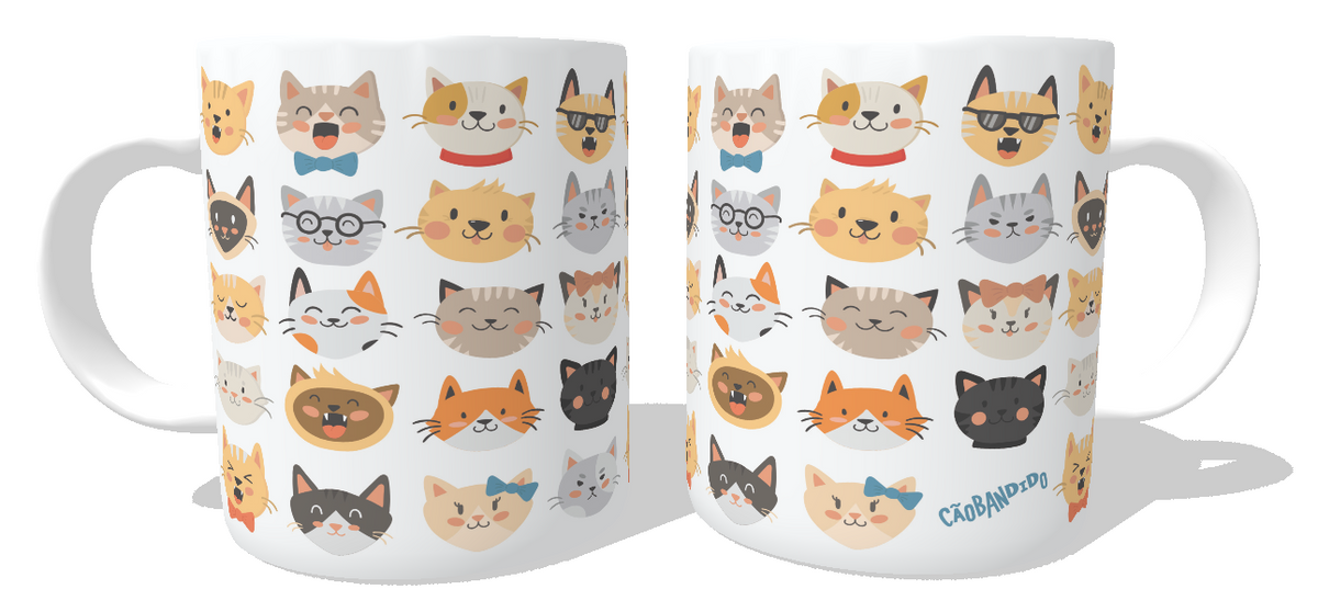 Nome do produto: Caneca Cats Emoticons