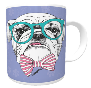 Nome do produtoCaneca Bulldog Inglês de Óculos e Gravatinha