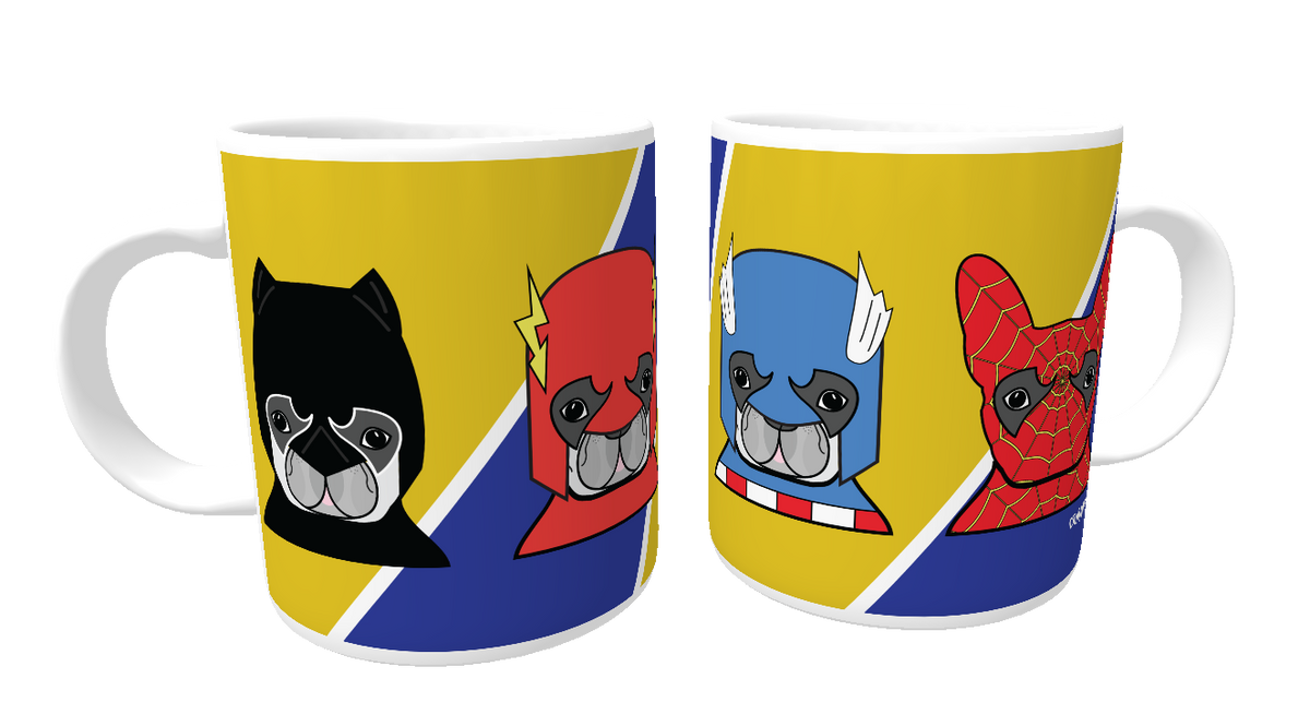 Nome do produto: Caneca Cachorro Super Heróis