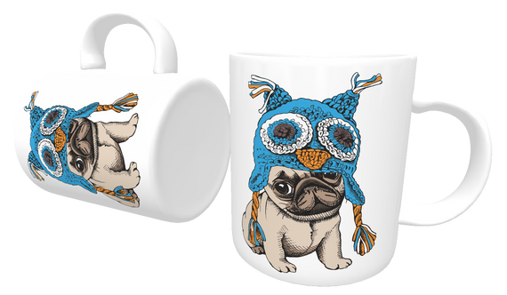 Caneca Cachorro Pug Coruja