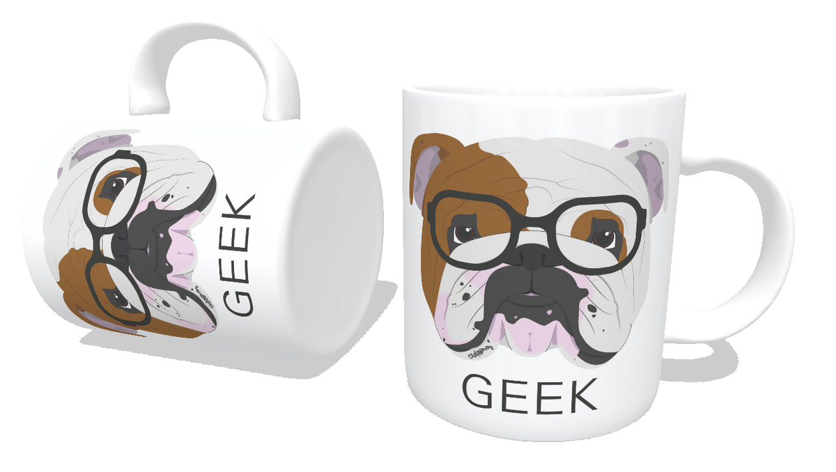 Nome do produto: Caneca Bulldog Inglês Geek