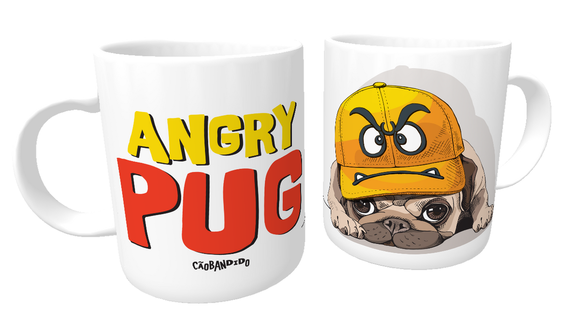 Nome do produto: Caneca Angry Pug