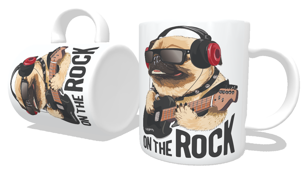 Nome do produto: Caneca Pug On The Rock
