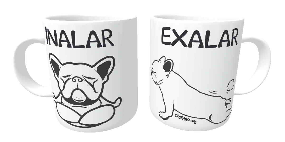 Nome do produto: Caneca Cachorro Yoga Inalar e Exalar