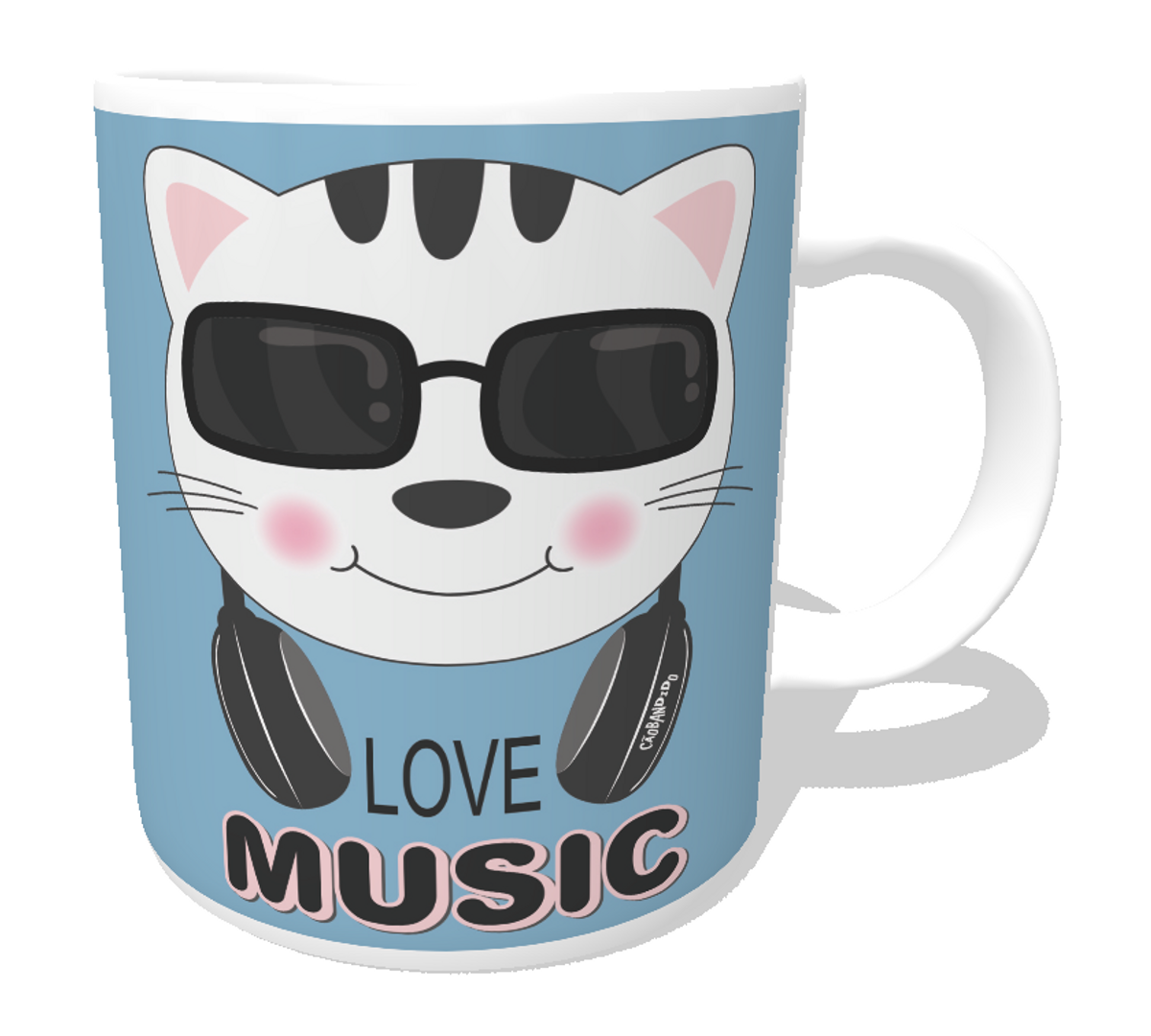 Nome do produto: Caneca Gato Love Music