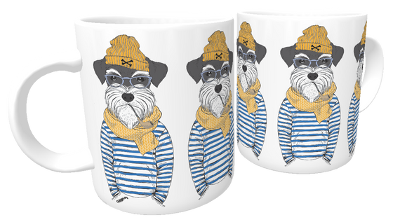 Caneca Schnauzer Cachorro Marinheiro