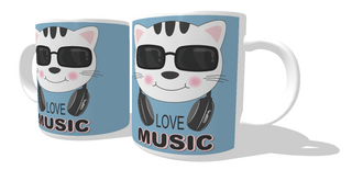Nome do produtoCaneca Gato Love Music