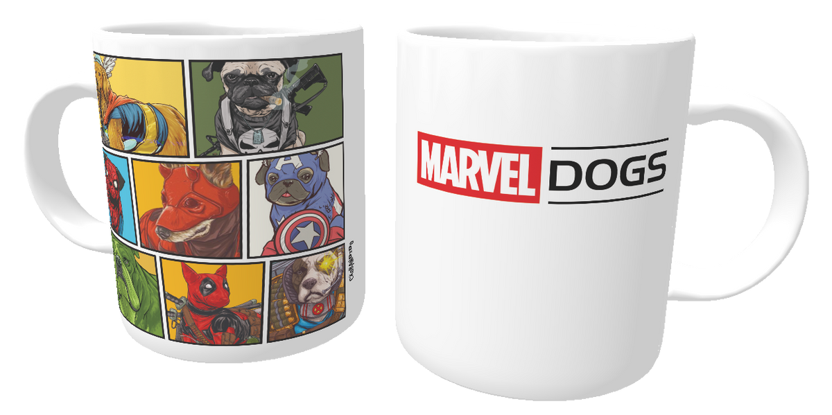 Nome do produto: Caneca Marvel Dogs Super Heróis