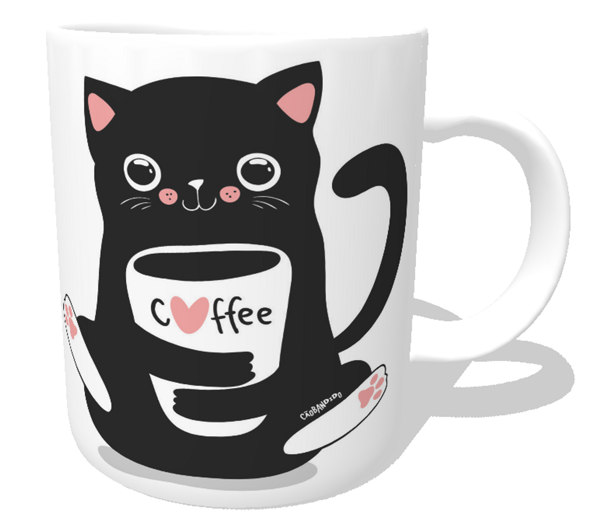 Nome do produto: Caneca Gato Preto Café