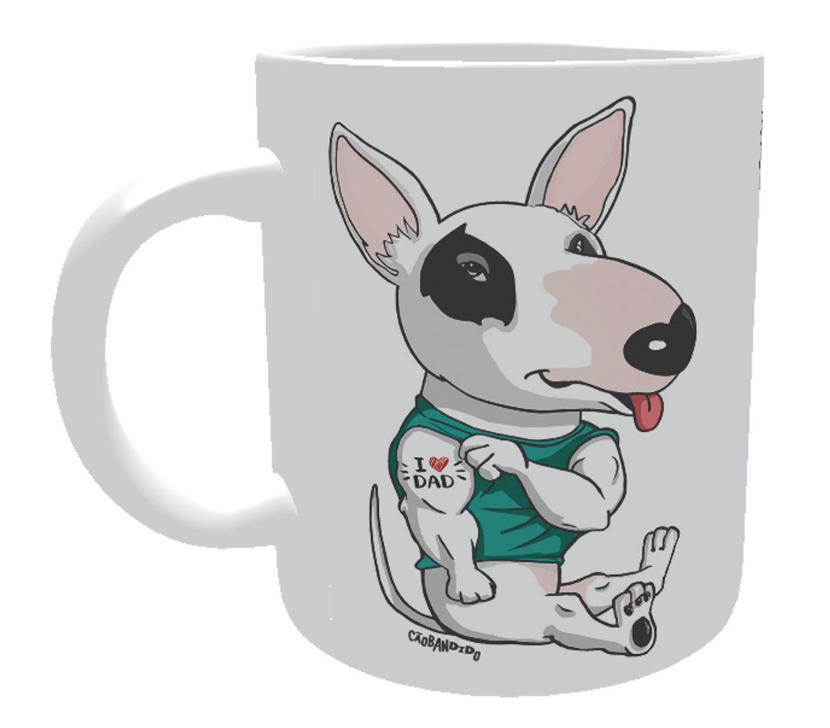 Nome do produto: Caneca Bull Terrier I Love Dad