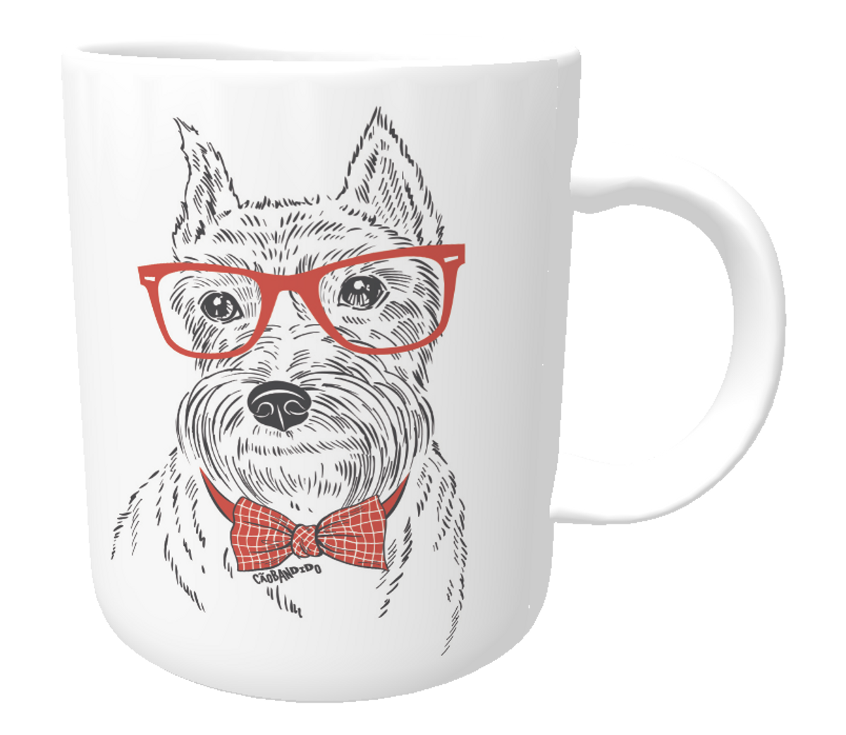 Nome do produto: Caneca Schnauzer de Óculos e Gravatinha