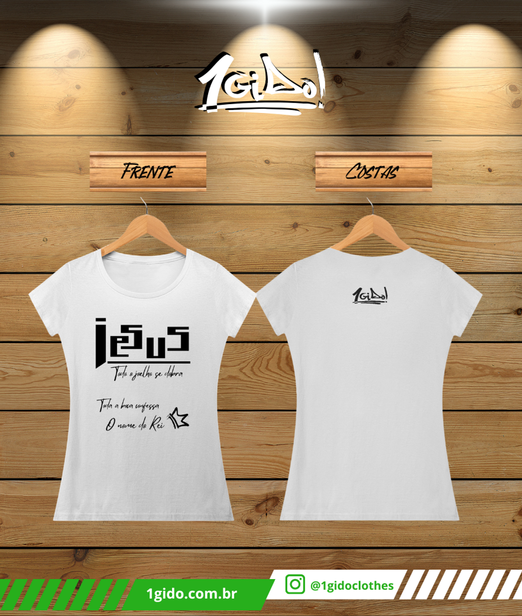 Nome do produto: T-SHIRT Quality 1Gido - Fem | Estampa Frente - Jesus [Claras]