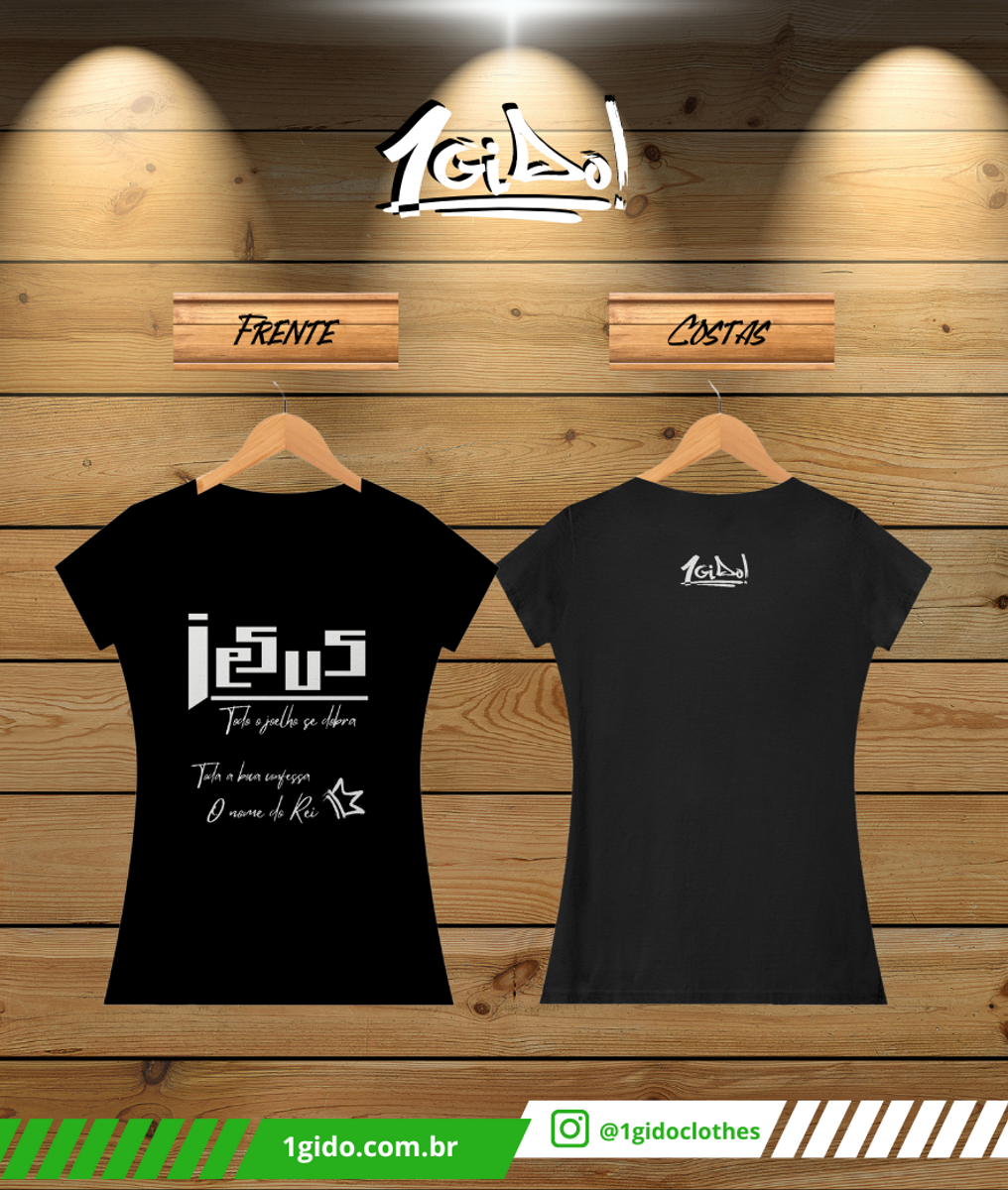 Nome do produto: T-SHIRT Quality 1Gido - Fem | Estampa Frente - Jesus [Escuras]