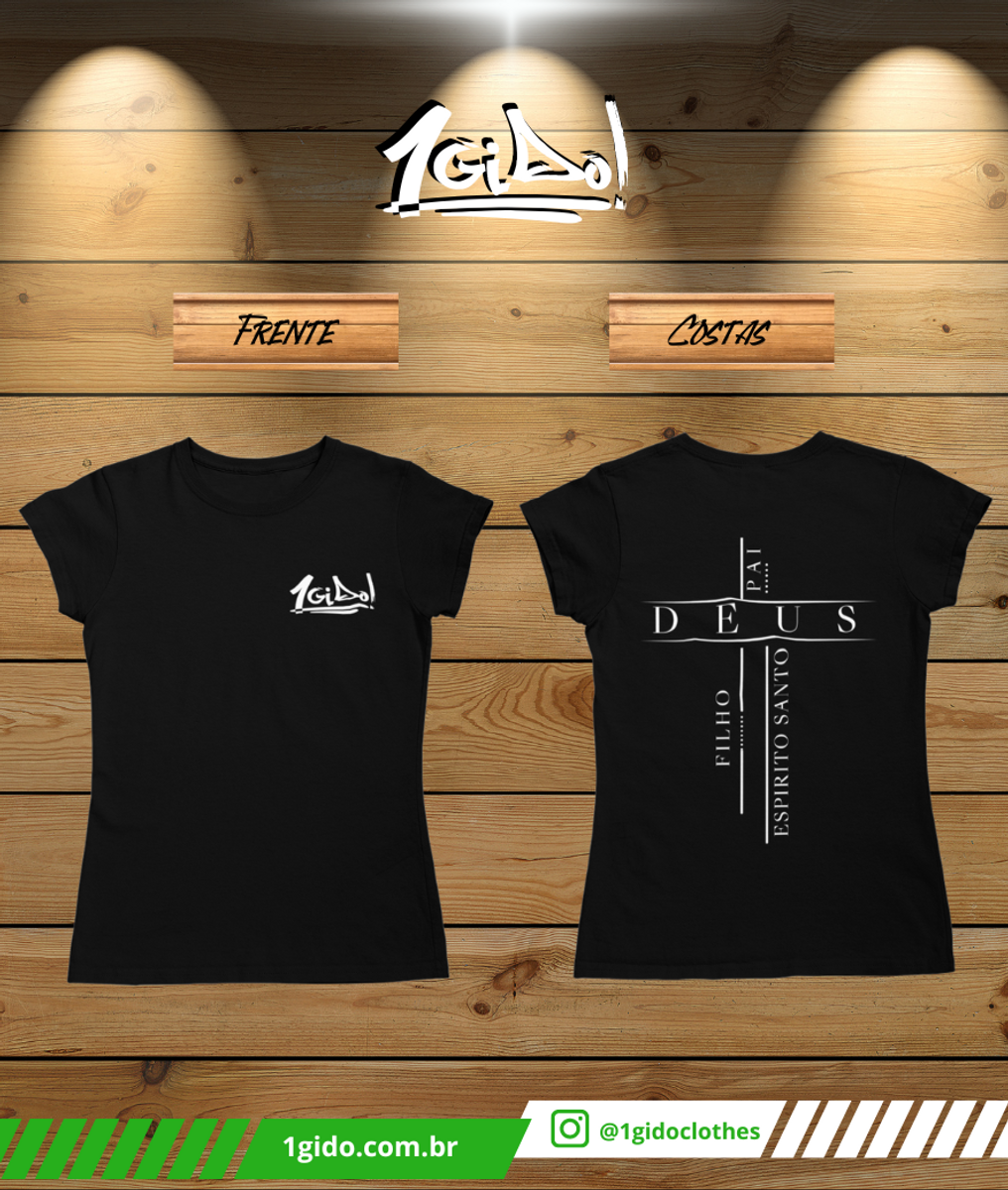 Nome do produto: T-SHIRT 1Gido Quality - Fem | Estampa Costas - Trindade [Escuras]