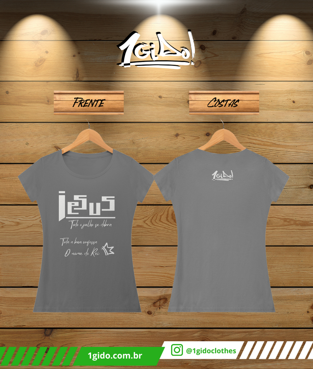 Nome do produto: T-SHIRT Estonada 1Gido - Fem | Estampa Frente - Jesus [Colors]