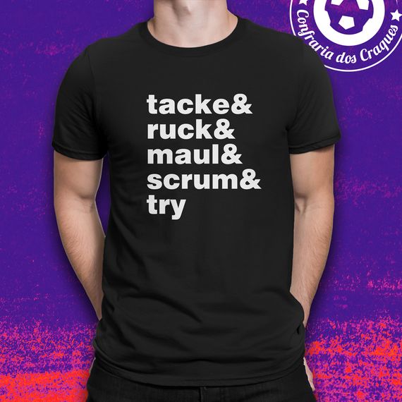 Camiseta Tackle, Ruck, Maul, Scrum & Try