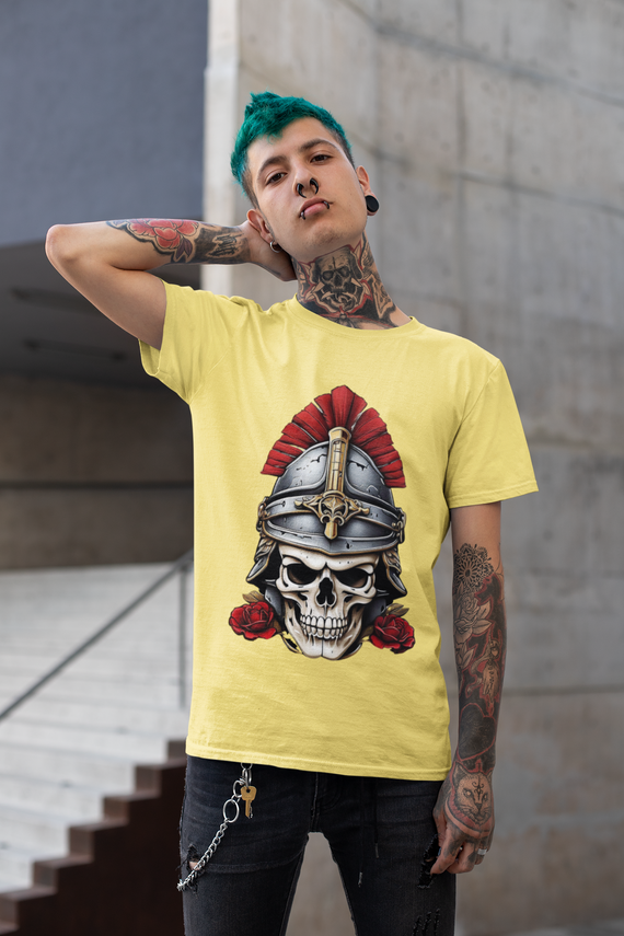 Camisa Masculina ''skull and flowers''