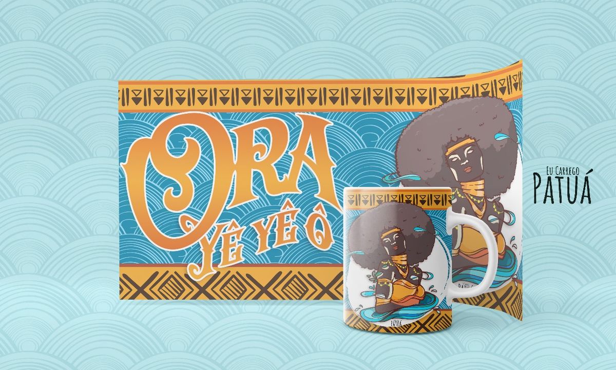 Nome do produto: Coleção Orixás & Entidades - Caneca Termo Mágica Oxum