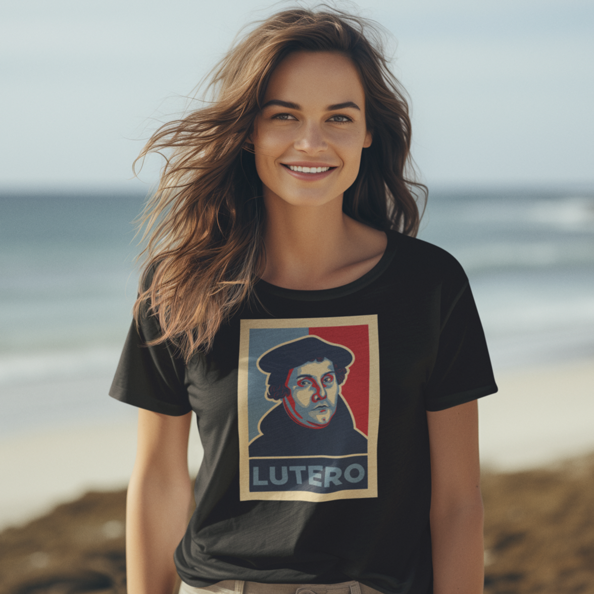 Nome do produto: CAMISETA Lutero - Pop Art - (Camiseta Feminina)