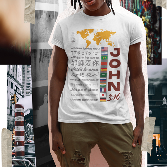 CAMISETA All-Encompassing Love - John 3:16 (Pima T-shirt) (Camiseta Masculina)