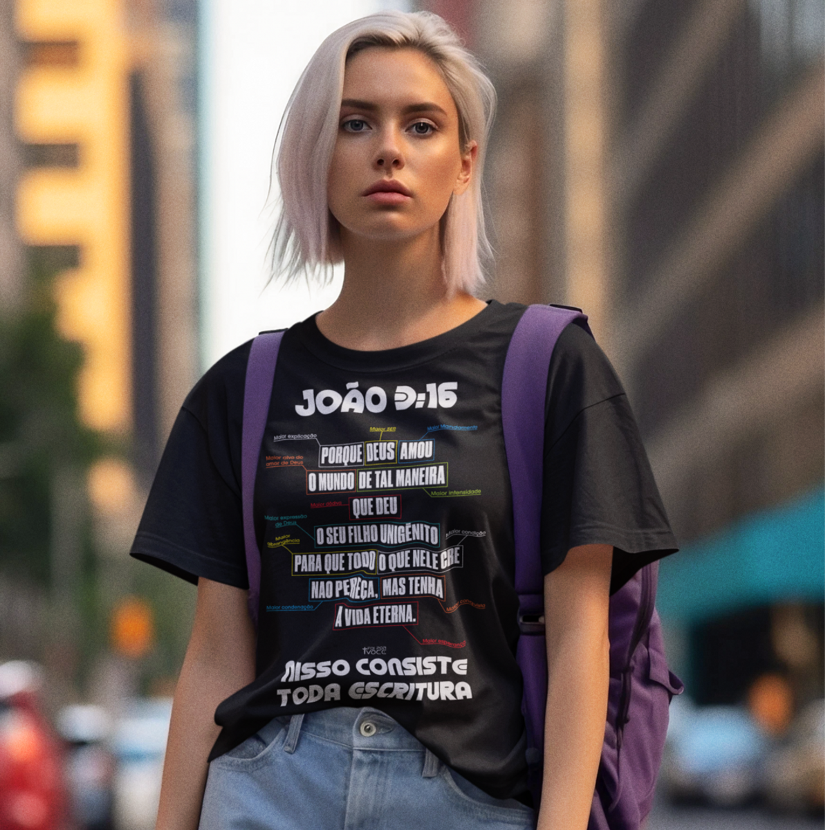 Nome do produto: CAMISETA Amor imensuravel João 3:16 (Camiseta Feminina)