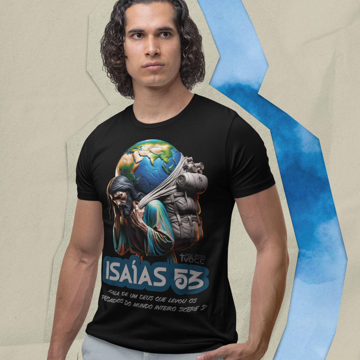 Nome do produto: CAMISETA Ele levou sobre sí - Isaías 53 (Camiseta Masculina)