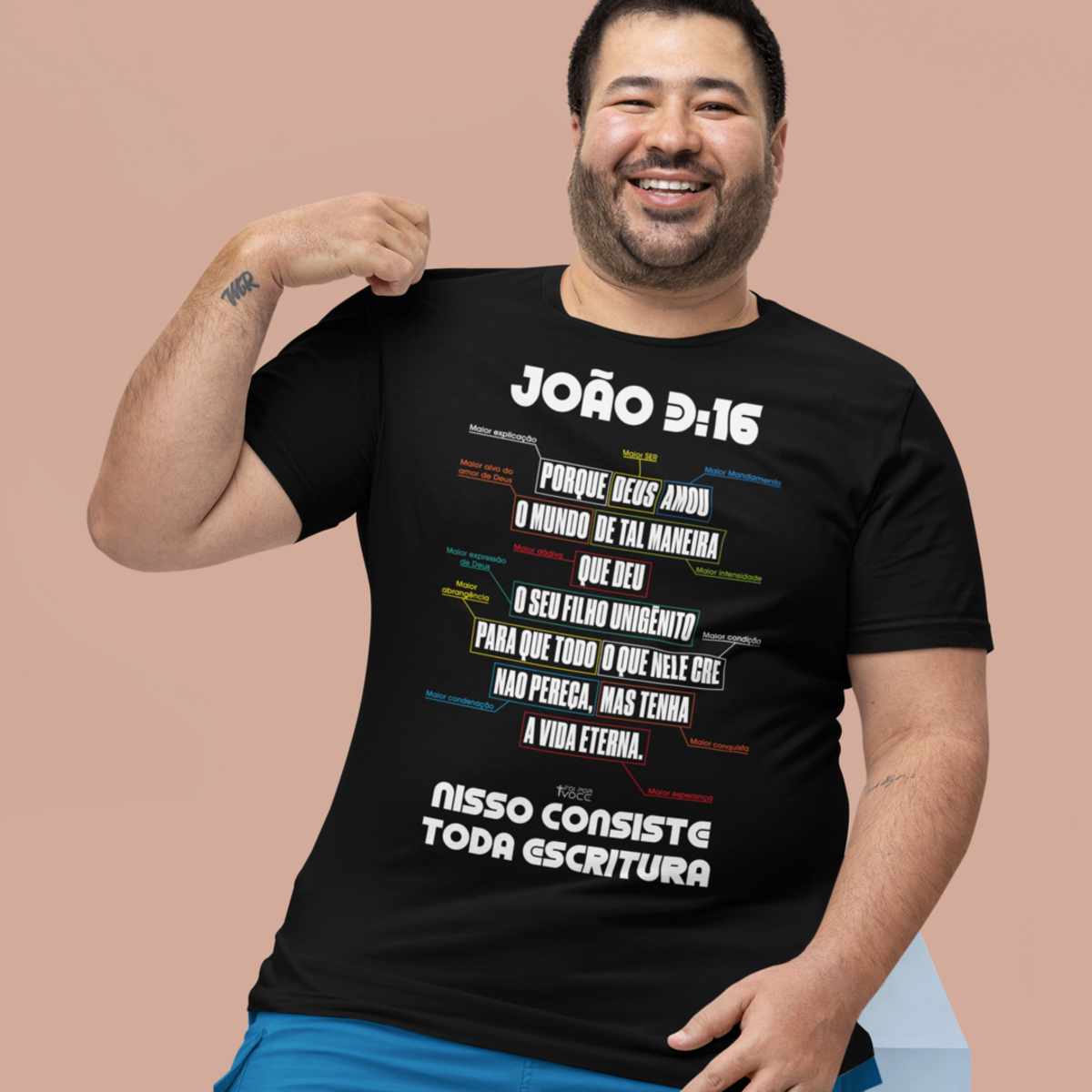 Nome do produto: CAMISETA Amor imensuravel João 3:16 (Camiseta Masculina)