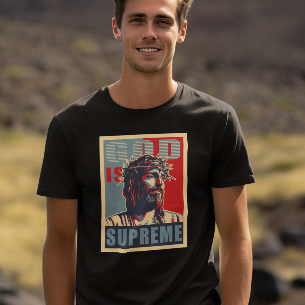 Nome do produto: CAMISETA GOD is Supreme - Pop Art - (Camiseta Masculina)