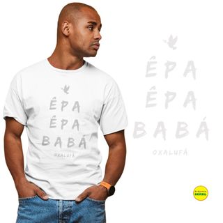 Nome do produtoCamiseta Masculina Òrìsànlá- Saudação Epa Epa Bàbá 100% Algodão Fio 24.1, 145g costura simples e gola ribana